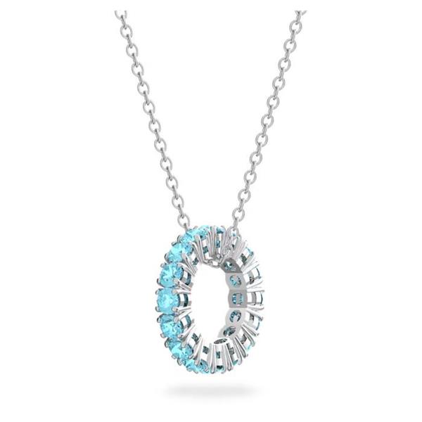 Swarovski Exalta Aqua Blue Crystal Circle Pendant 5643754