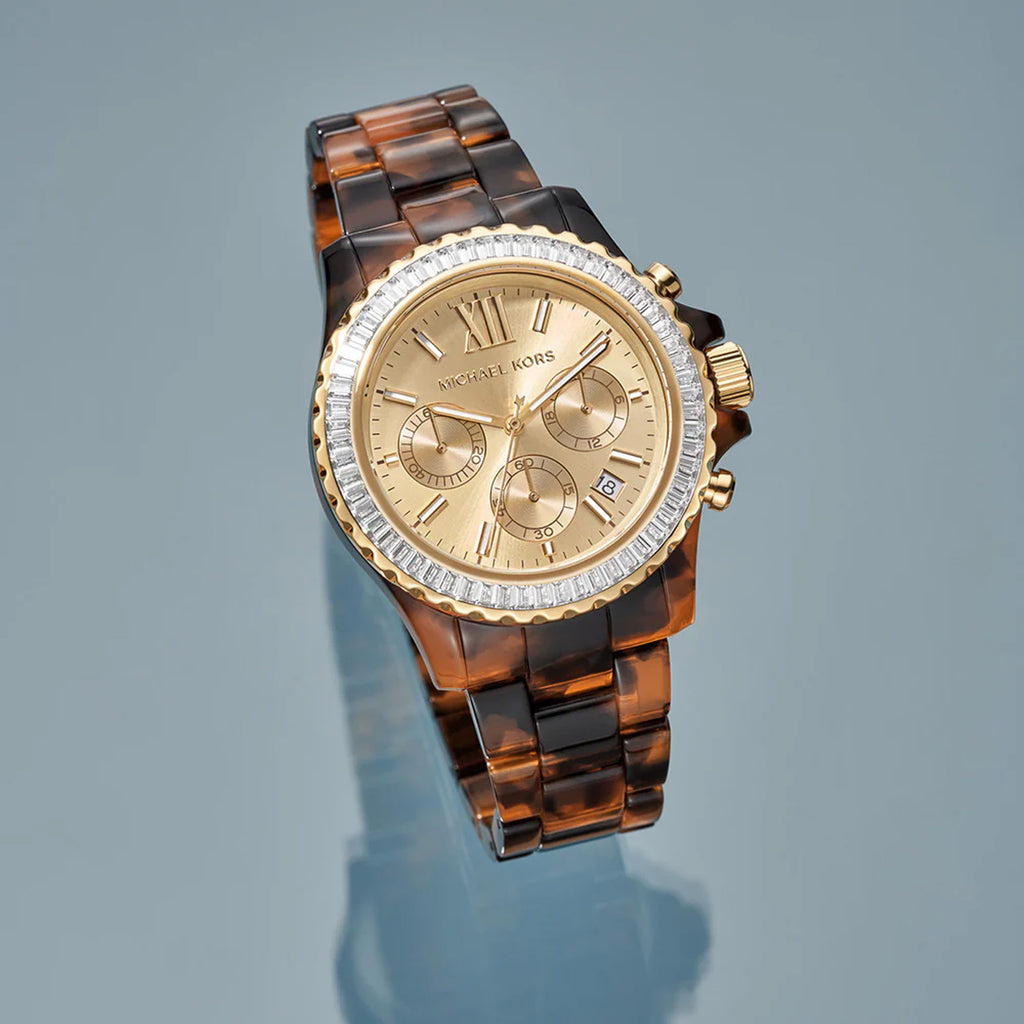 Michael Kors Everest Chronograph Tortoise Shell Band Watch M