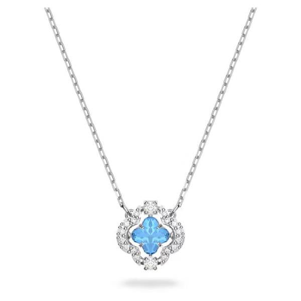 Swarovski Sparkling Dance Blue Clover Crystal Necklace 56429