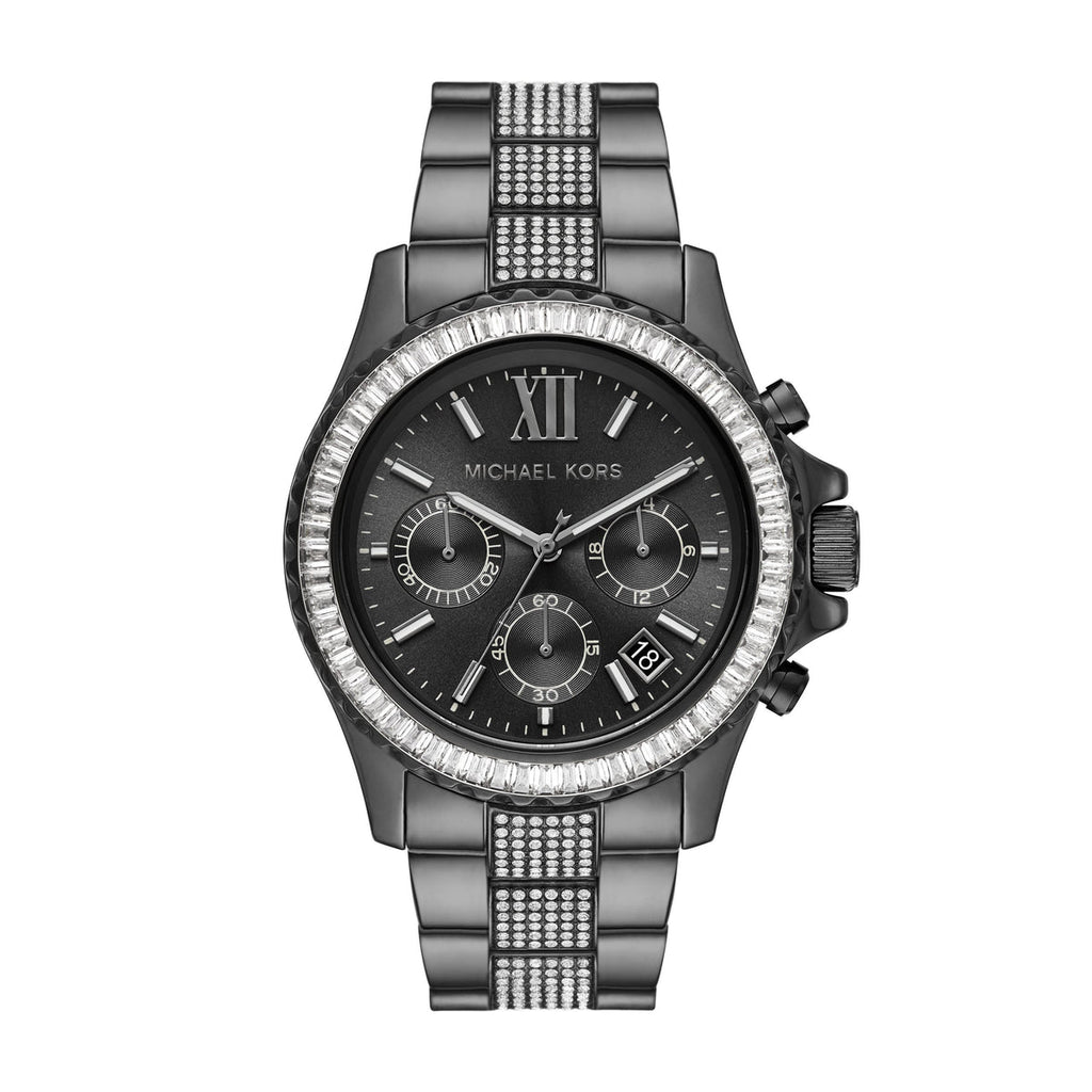 Michael Kors 'Everest' Black Chronograph Crystal Watch MK697