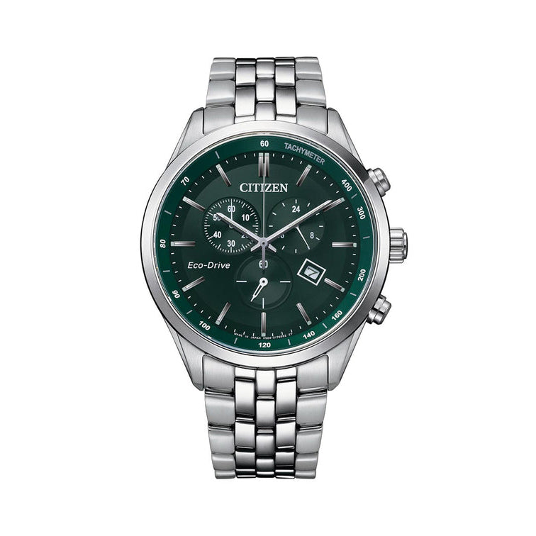 Citizen Eco-Drive Chronograph Green Dial Watch AT2149-85X