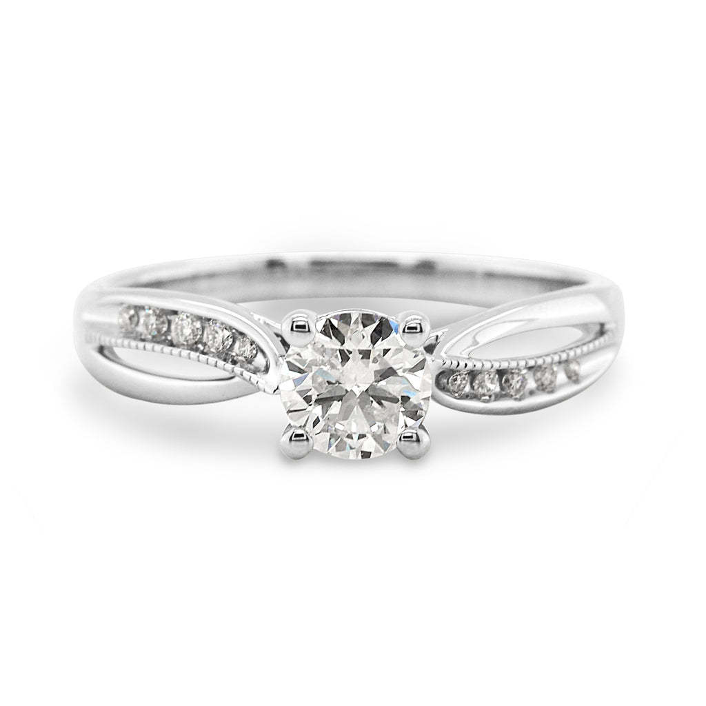 9ct White Gold Brilliant Cut Diamond Engagement Ring TDW 0.5