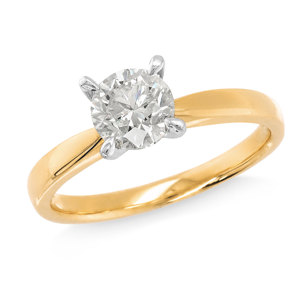 18ct Yellow Gold 1.01ct Diamond Solitaire Engagement Ring
