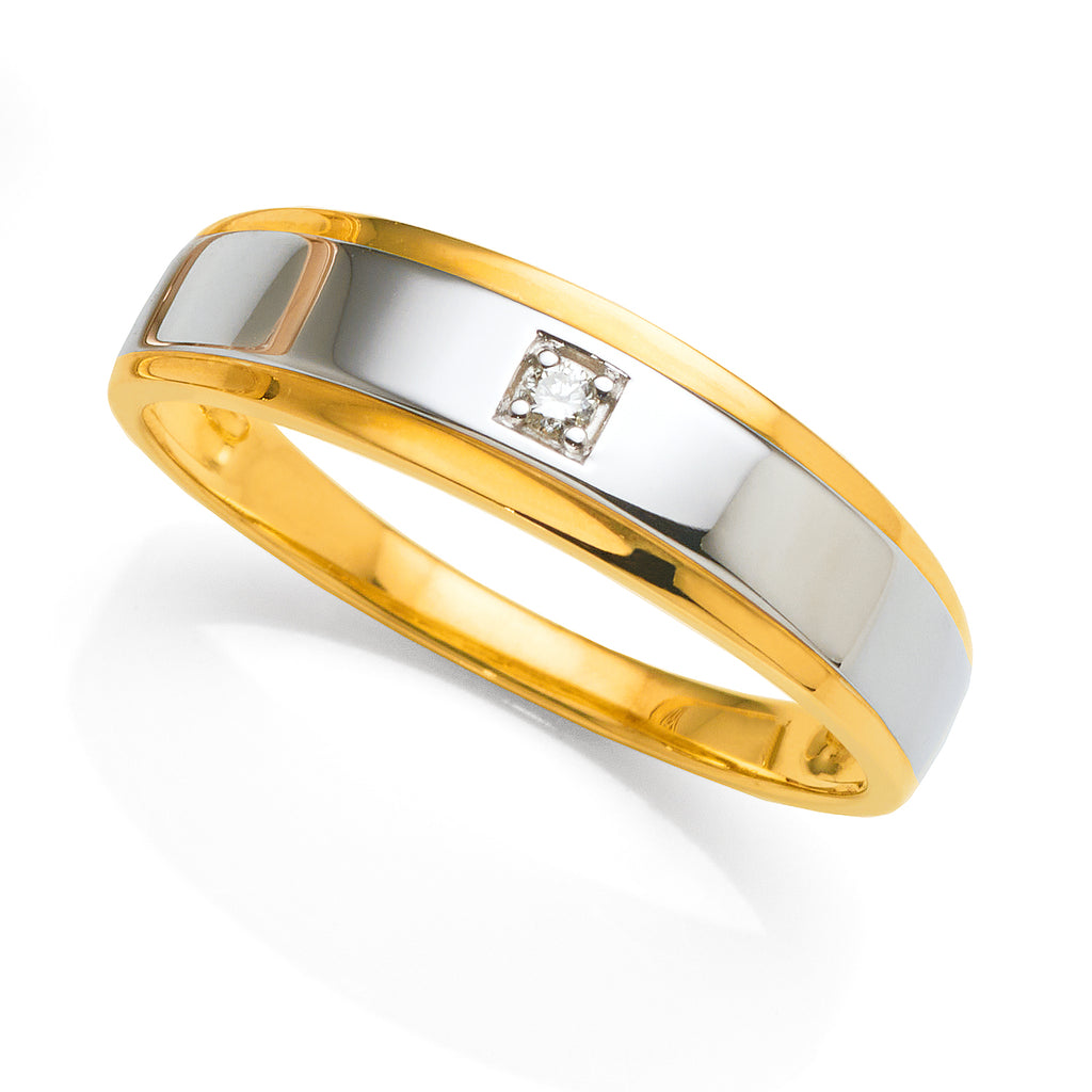 9ct Gold 2-Tone Diamond Set Ring