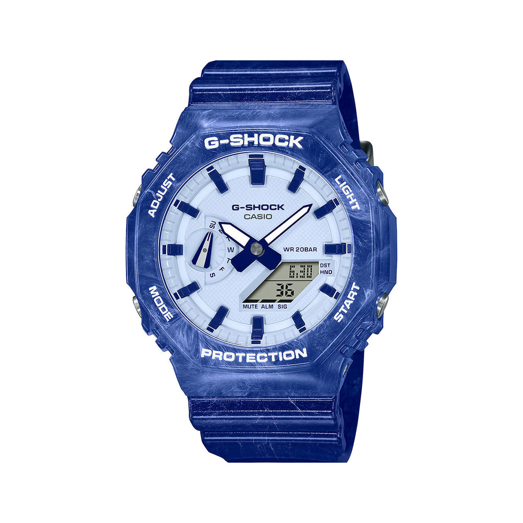 Casio G-Shock Blue Duo Analogue Digital Watch GA-2100BWP-2A