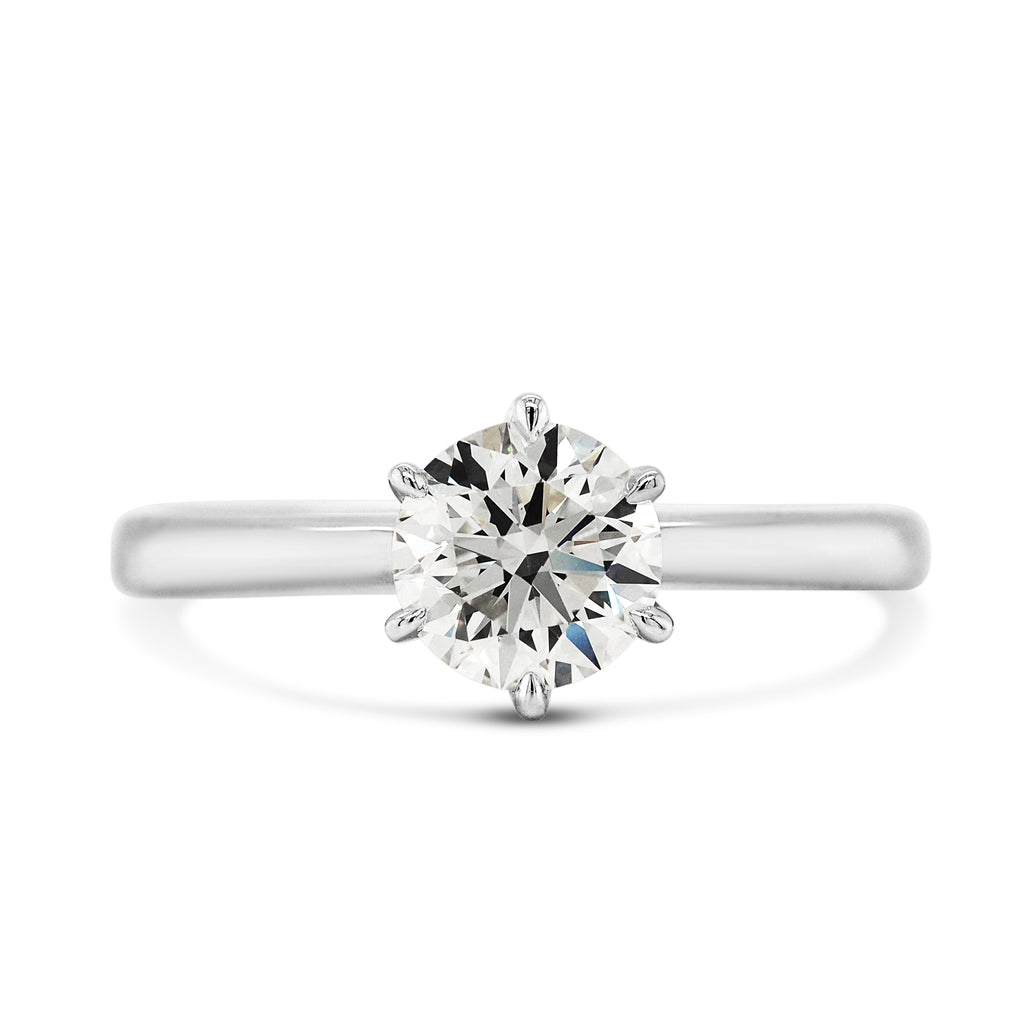 18ct White Gold Lab-Created 1.08ct Diamond Solitaire Engagem