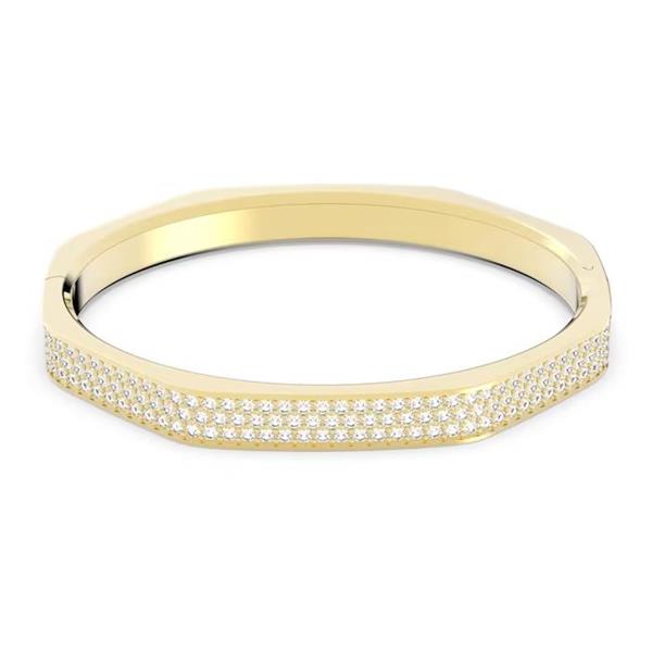 Swarovski Dextera Octagon Gold Tone Pave Set Crystal Bangle