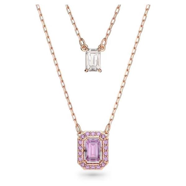 Swarovski 'Millenia' Rose Tone Purple Crystal Layered Neckla