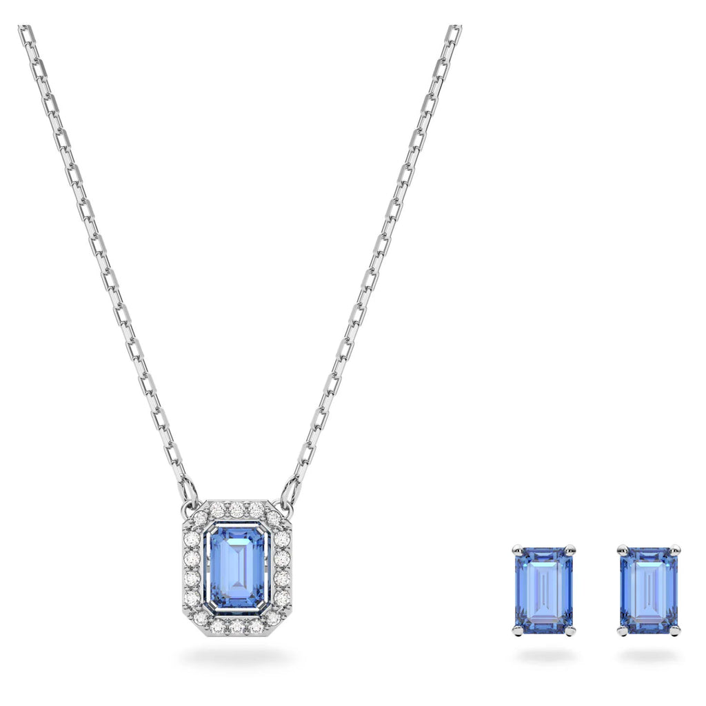 Swarovski Millenia Blue Crystal Necklet & Stud Earring Set 5