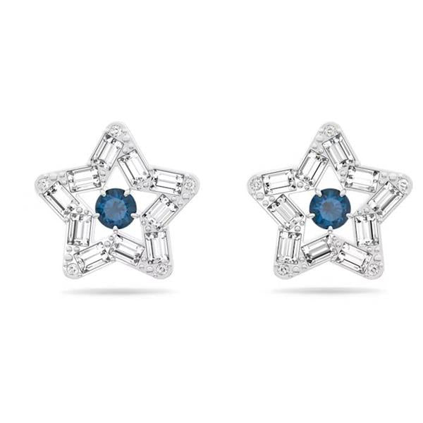 Swarovski Stella Blue Crystal Star Stud Earrings 5639188