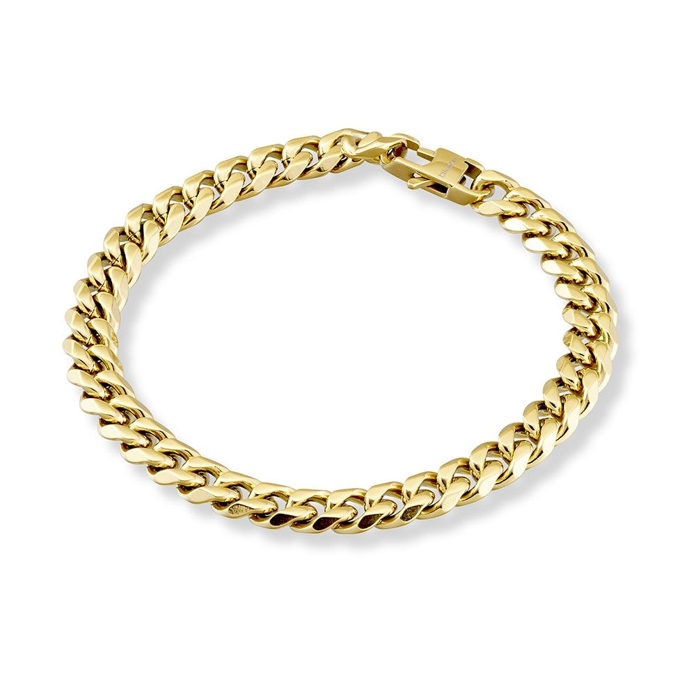 Blaze Gold Tone Stainless Steel Curb Link Bracelet