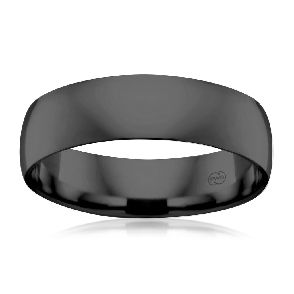 Peter W Beck Black Zirconium 6mm Wedding Ring EZIHHR6-ZI