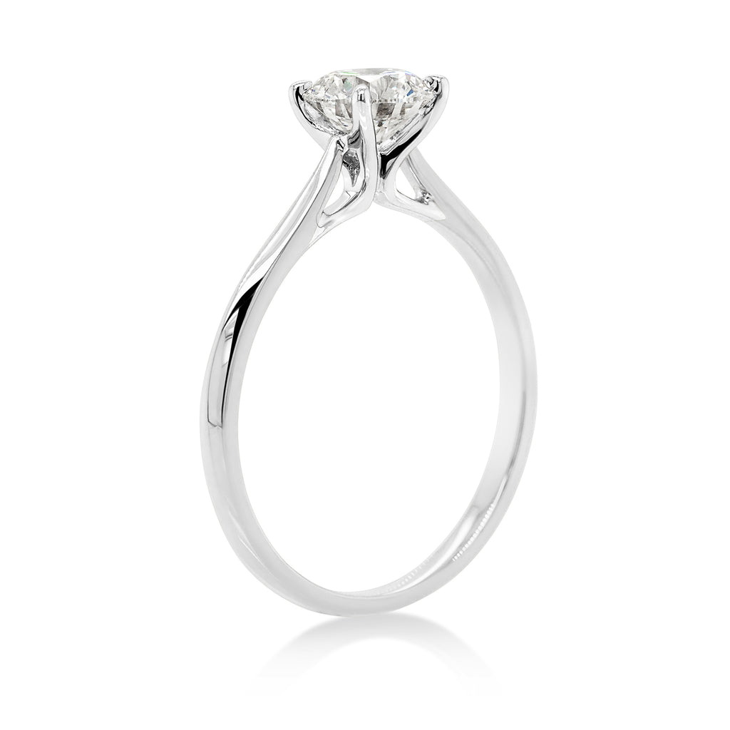 18ct White Gold 0.81CT Lab-Created Solitaire Diamond Ring