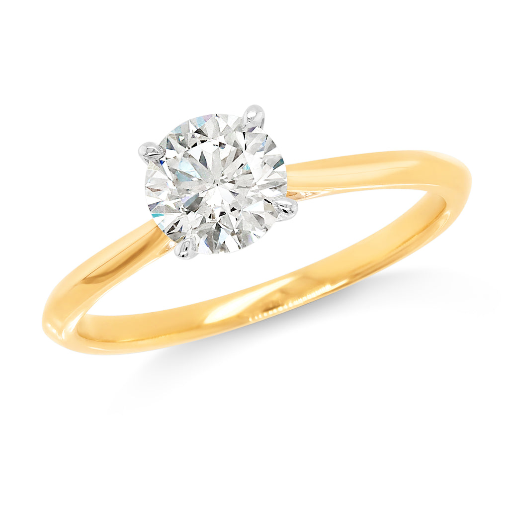 18ct Yellow Gold 0.83CT Lab-Created Solitaire Diamond Ring