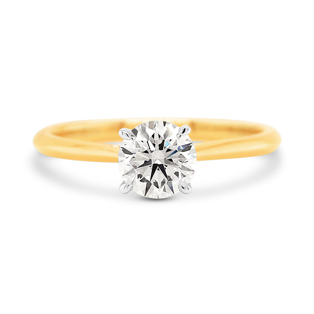 18ct Yellow Gold 0.83CT Lab-Created Solitaire Diamond Ring