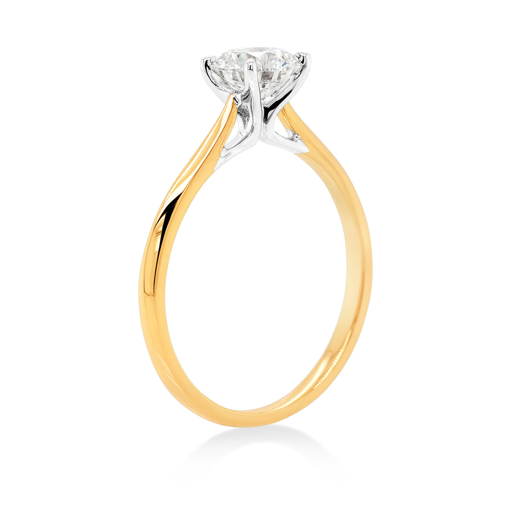 18ct Yellow Gold 0.83CT Lab-Created Solitaire Diamond Ring