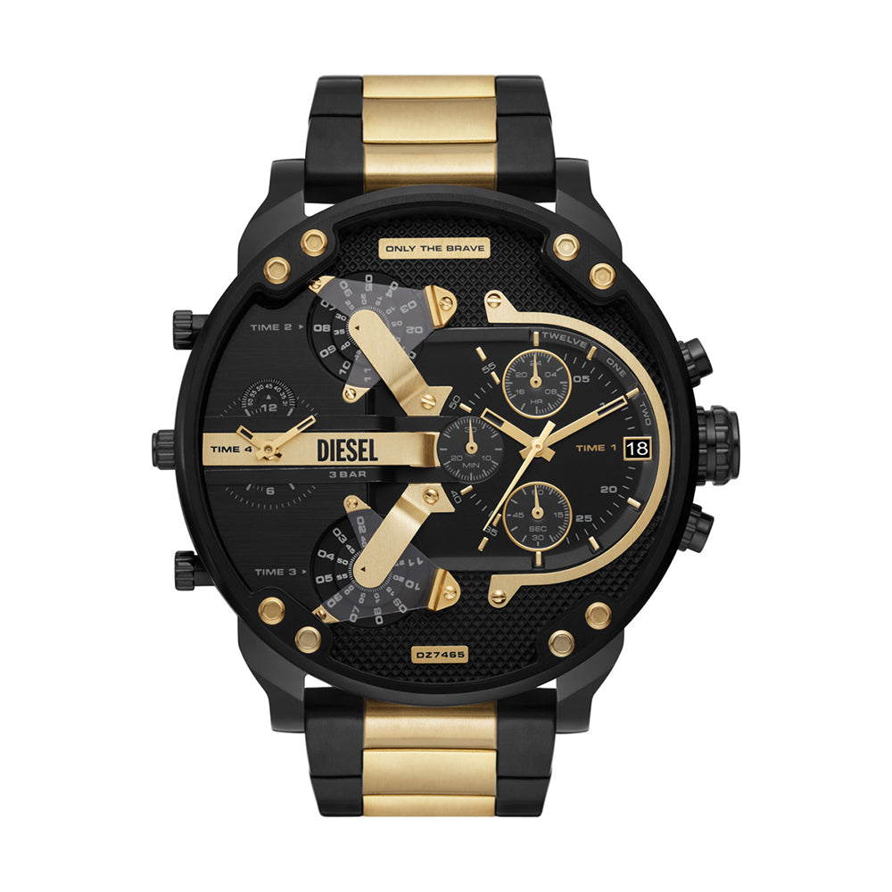 Diesel 'Mr Daddy' Chronograph Black & Gold Watch DZ7465