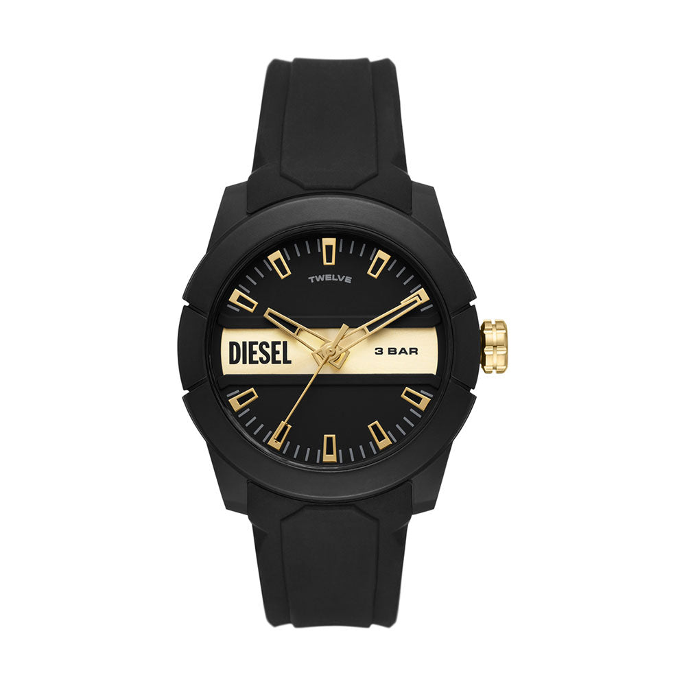 Diesel Double Up Black & Gold Analogue Watch DZ1997