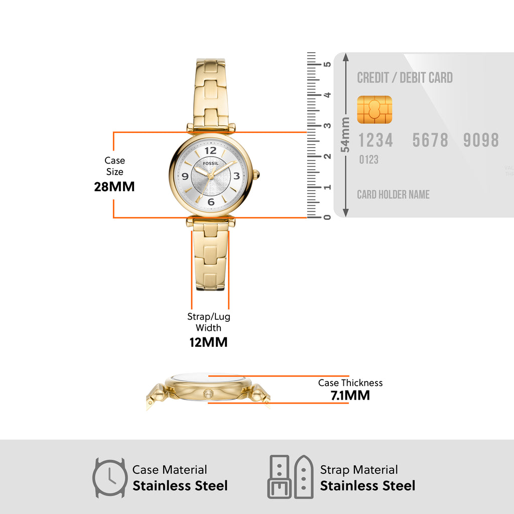 Fossil Carlie Gold-Tone Watch ES5203