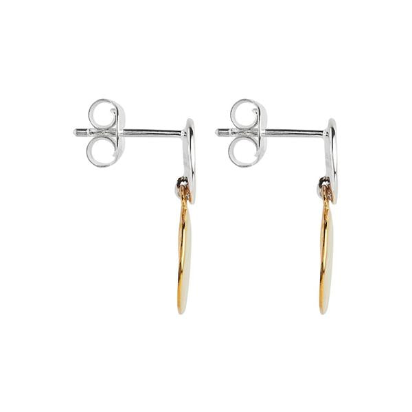 Najo 'Shard' Sterling Silver 2-Tone Double Disk Drop Earring