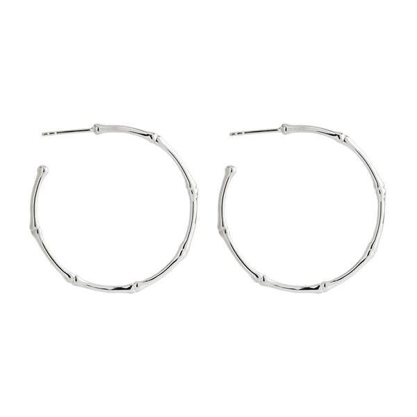 Najo Bamboo Sterling Silver 35mm Hoops E6737