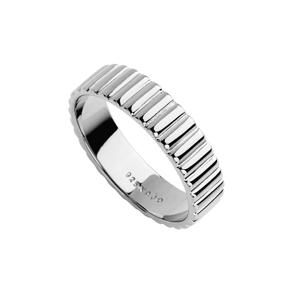 Najo Raya Narrow Sterling Silver Ridged Ring R6710