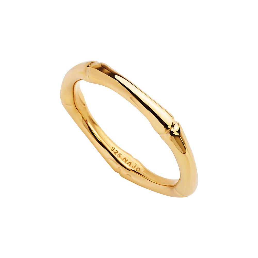 Najo Bamboo Gold Tone Sterling Silver Ring R6736