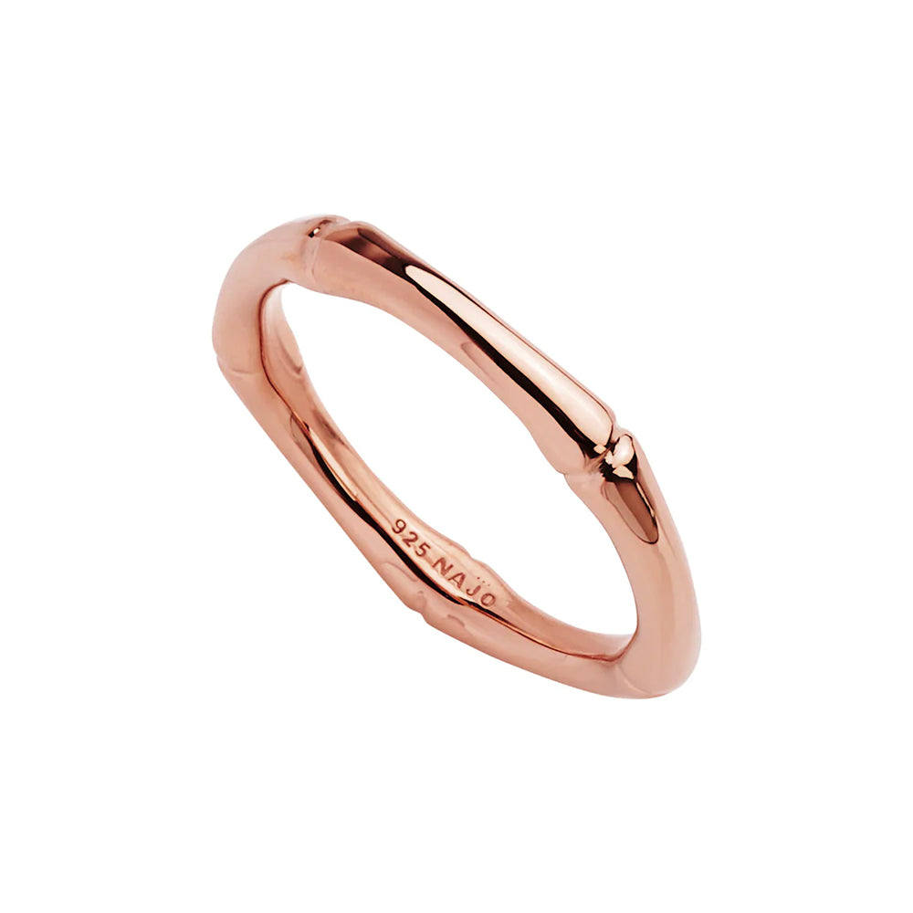 Najo Bamboo Rose Gold Tone Sterling Silver Ring R6739