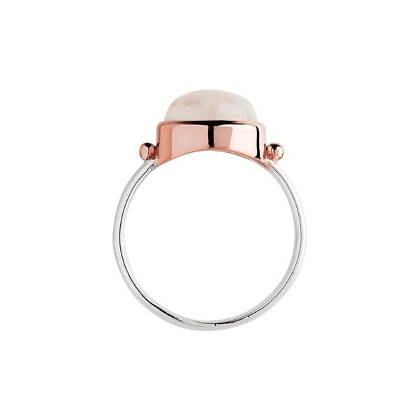 Najo Garland Sterling Silver & Rose Tone Moonstone Ring R674