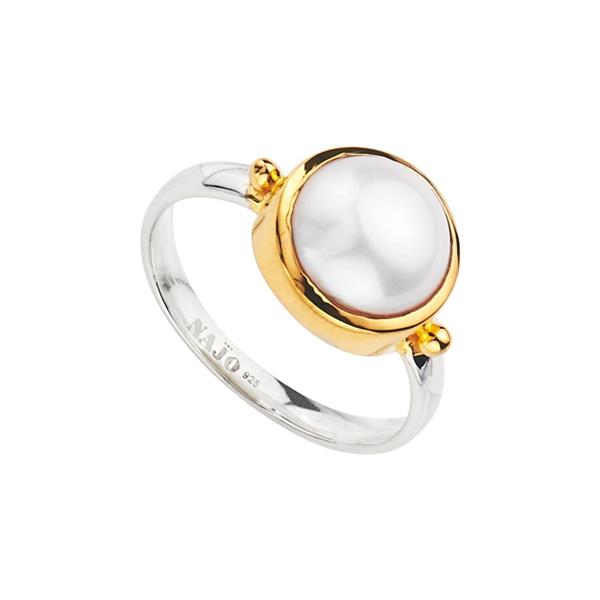 Najo Sterling Silver & Gold Tone Freshwater Pearl Ring R6744