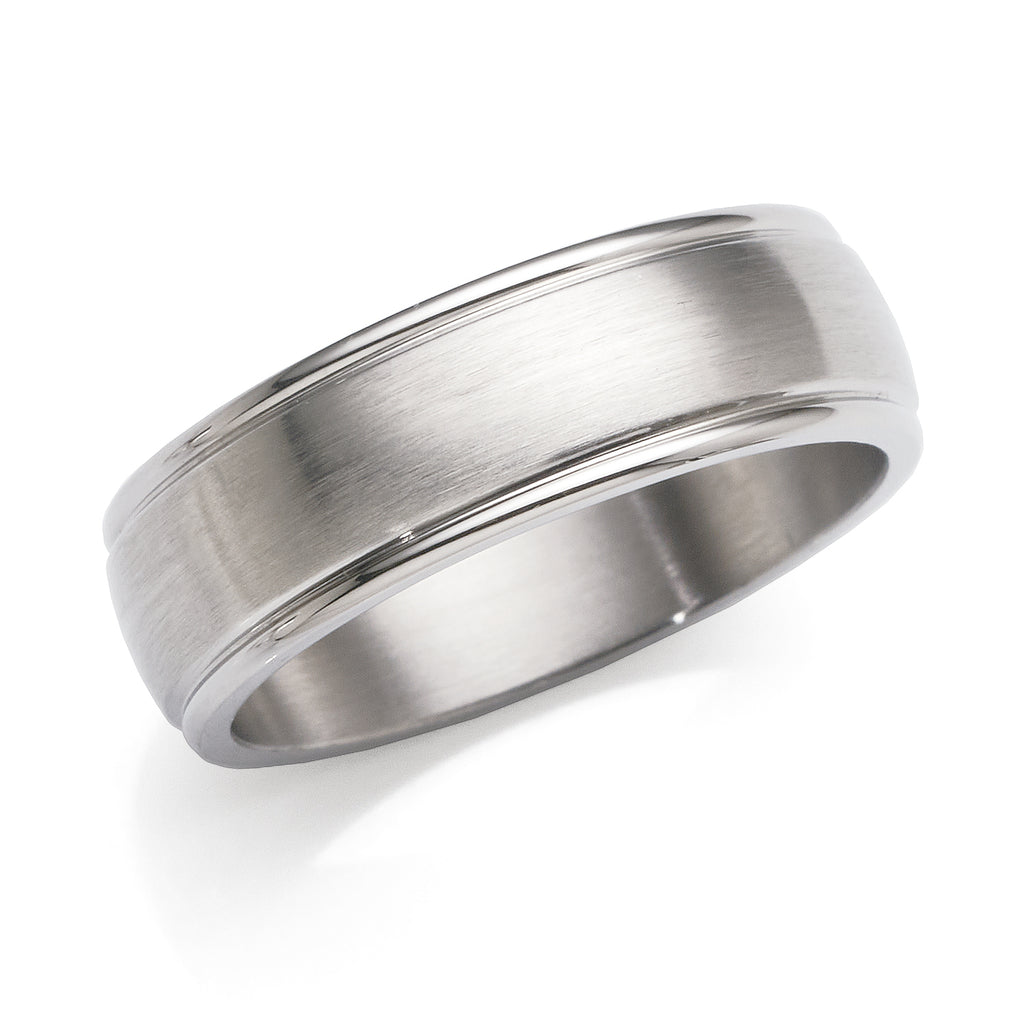Stainless Steel 7mm Wide Polished Edge Ring