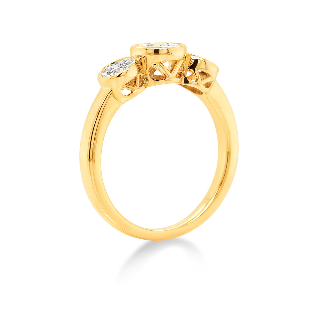 9ct Yellow Gold Trilogy Diamond Ring TDW: 0.38CT