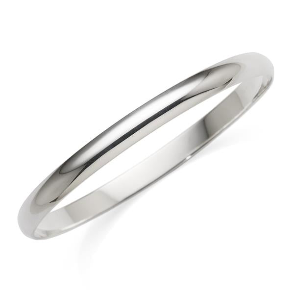 Sterling Silver Solid 63mm Half Round Bangle