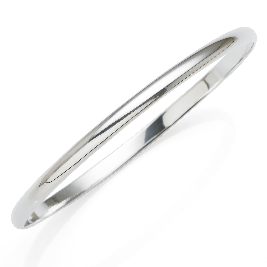 Sterling Silver Solid 65mm Half Round Bangle