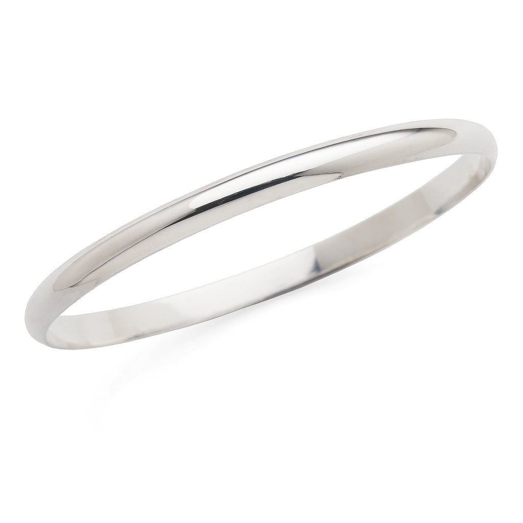 Sterling Silver Solid Half Round Bangle 65mm