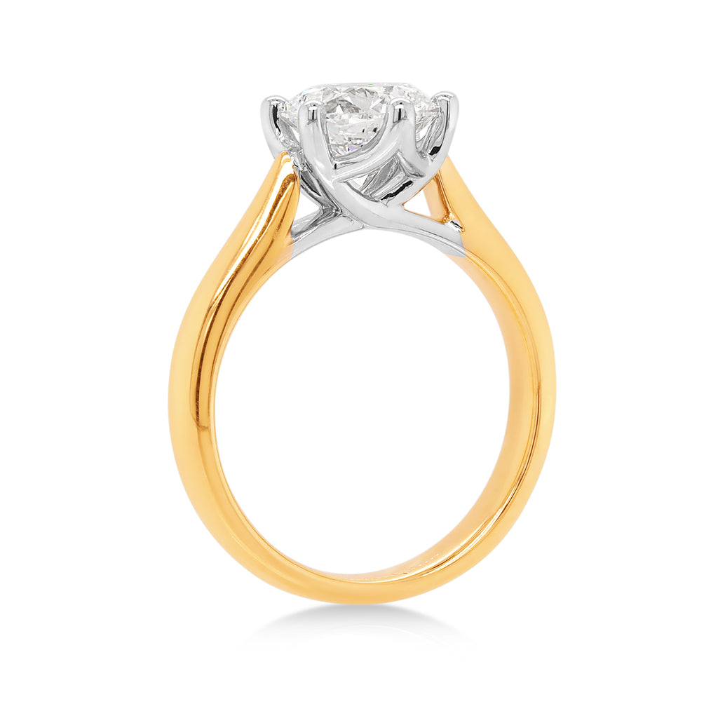 18ct Yellow Gold 2.01CT Lab-Created Solitaire Engagement Rin