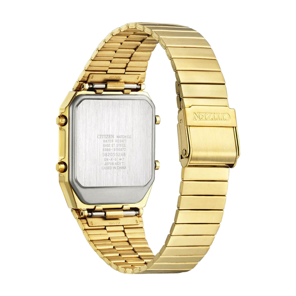 Citizen Retro Gold Tone Analogue Digital Chronograph Watch J