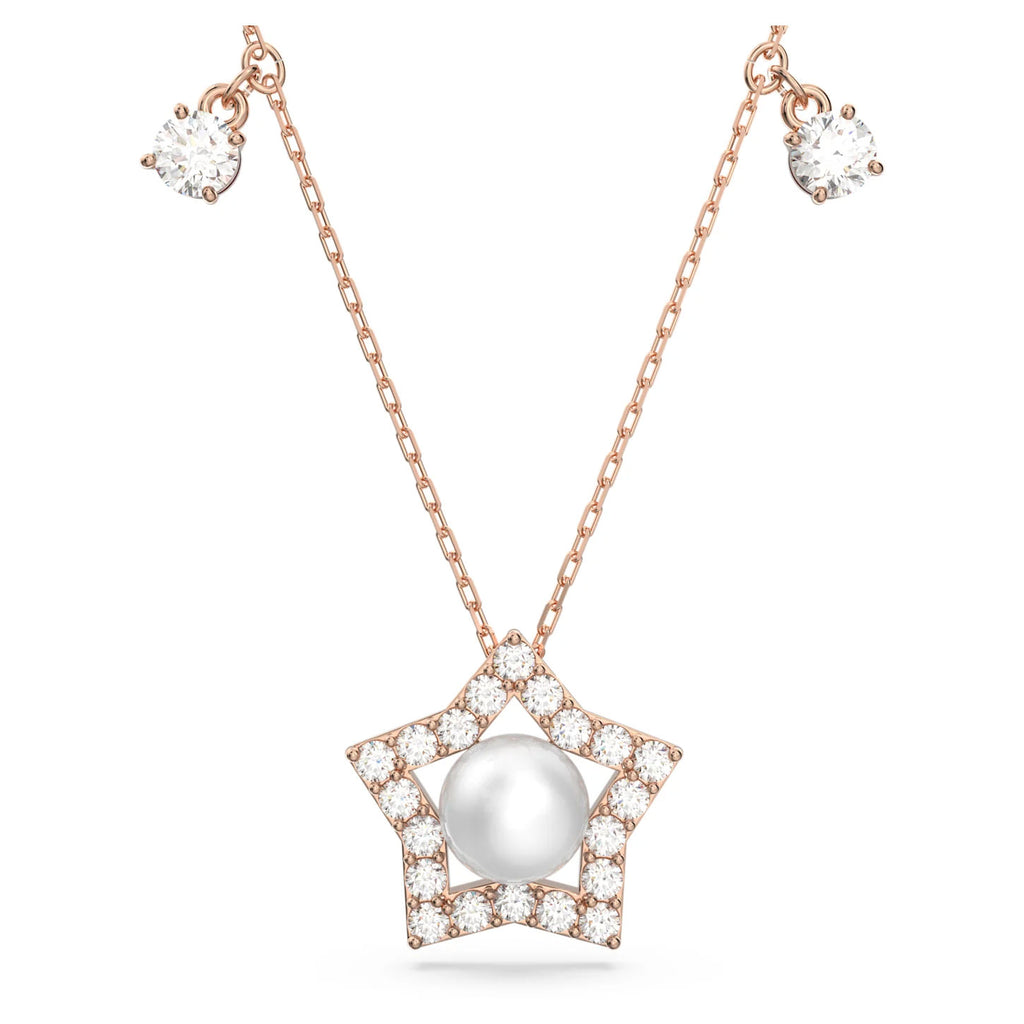 Swarovski 'Stella' Rose Tone Crystal Star Pearl Necklace 564