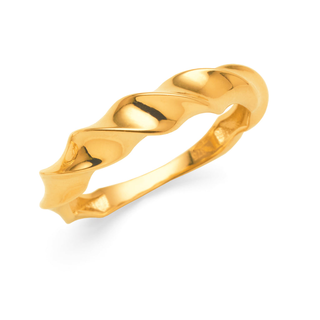 9ct Yellow Gold 4.5mm Width Loose Twist Ring