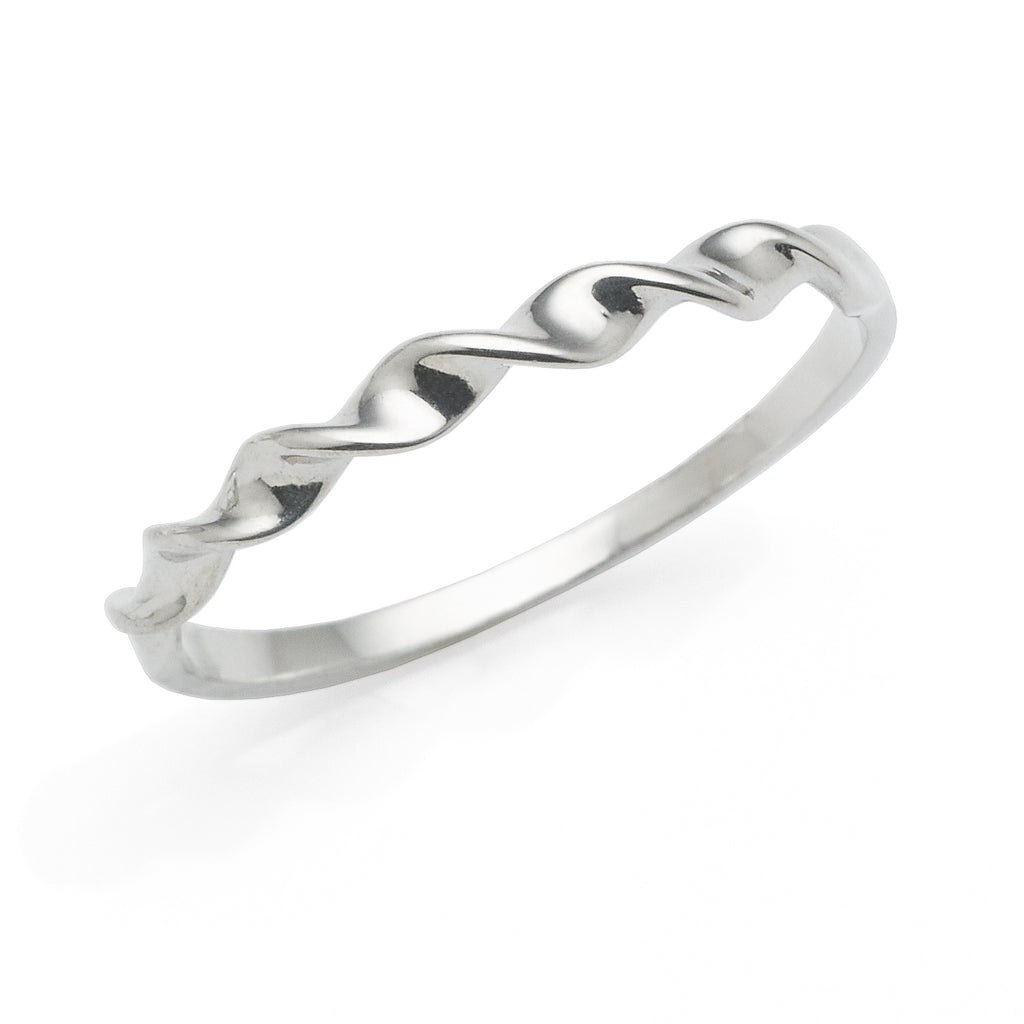 9ct White Gold Twisted Band