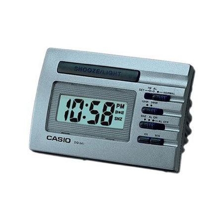 Casio Silver Rectangular Digital Alarm Clock DQ541D-8