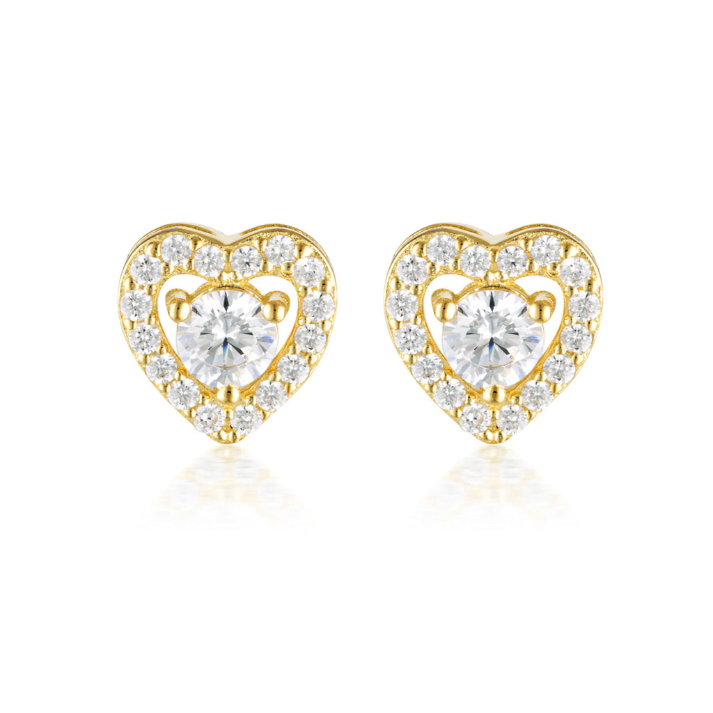 Georgini 'Sealed With A Kiss' Cubic Zirconia Heart Studs E10