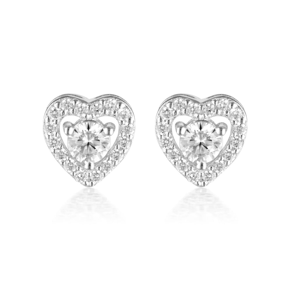 Georgini 'Sealed With A Kiss' Cubic Zirconia Heart Studs E10