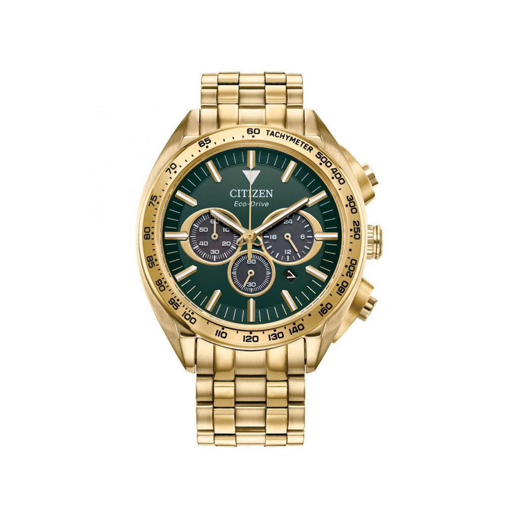 Citizen Carson Eco-Drive Chronograph Green Dial Watch CA4542