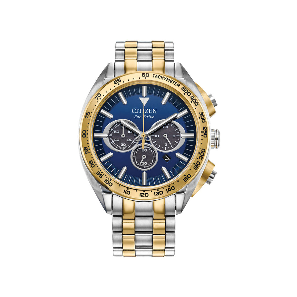 Citizen Carson Eco-Drive Chronograph 2-Tone Blue Dial Watch