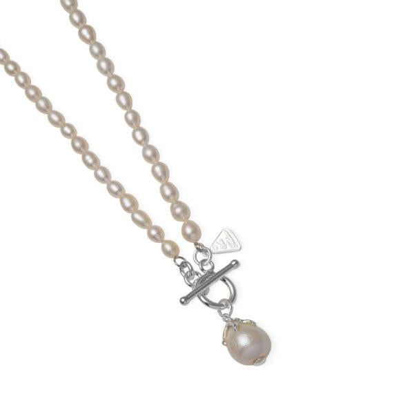 Von Treskow Baroque Pearl Overflow Setting Fob Clasp Necklet