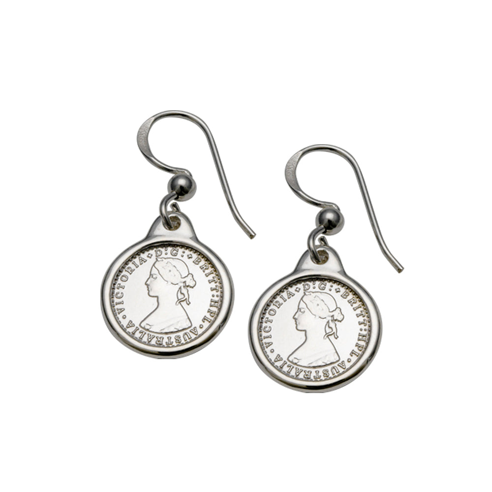 Von Treskow Sterling Silver Mini Coin Hook Earrings XE07-S