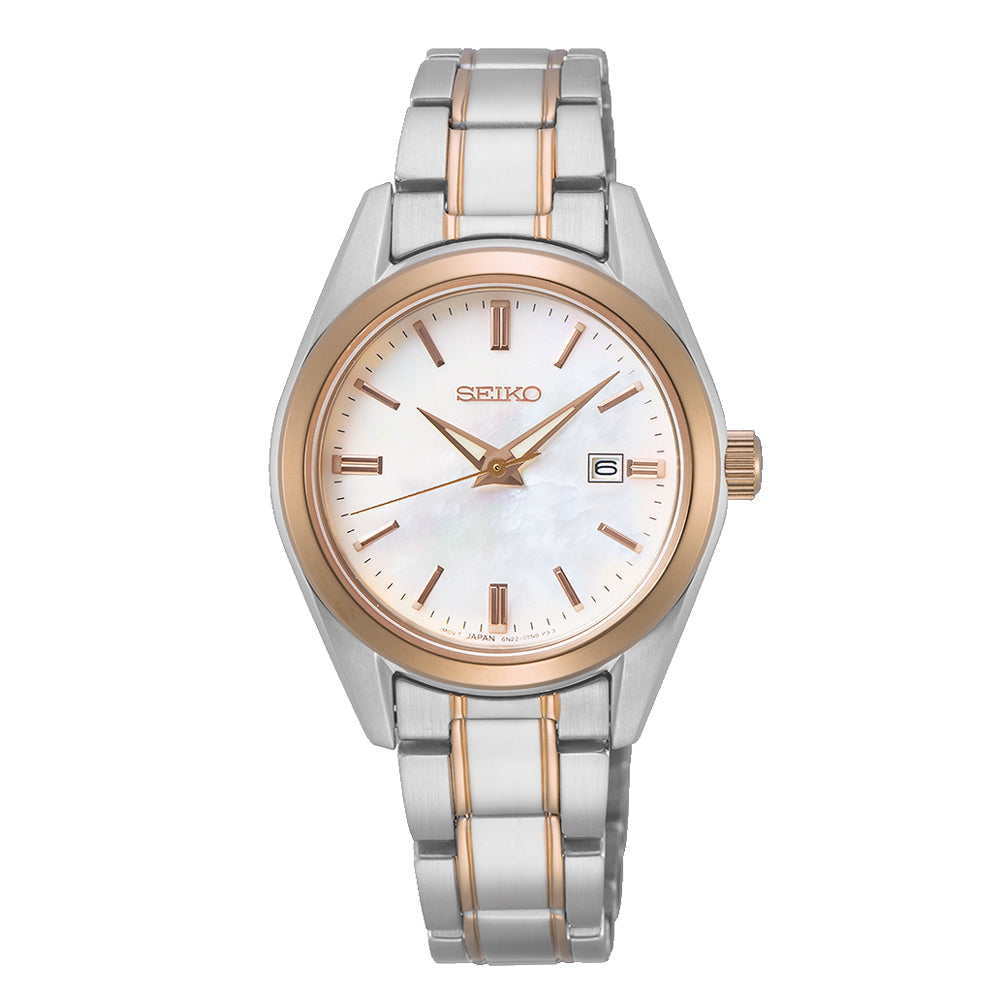 Seiko 2-Tone Mother Of Pearl Watch SUR634P