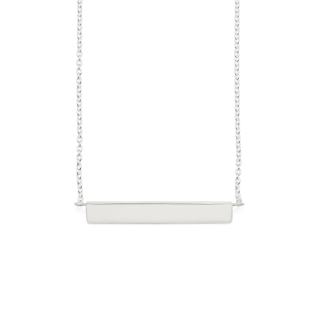 Sterling Silver Horizontal Fixed Bar 45cm Necklet