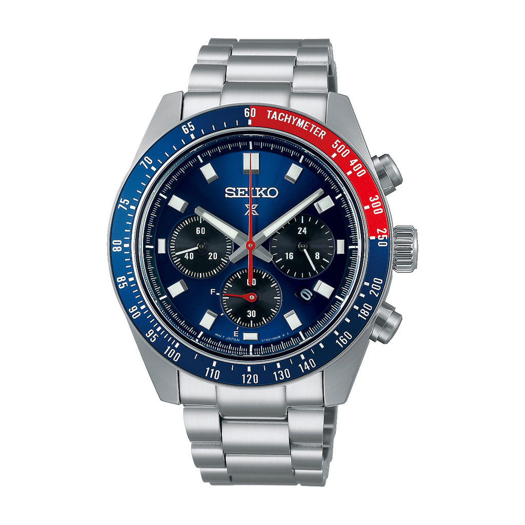 Seiko Prospex Solar Chronograph Blue & Red Bezel Watch SSC91